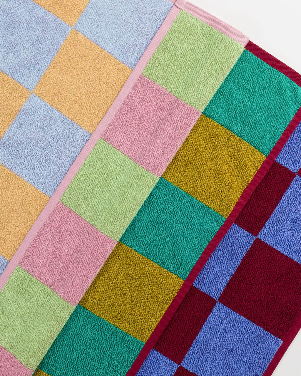 Close-up of Baggu Hand Towel Set material | Checks-On-Checks